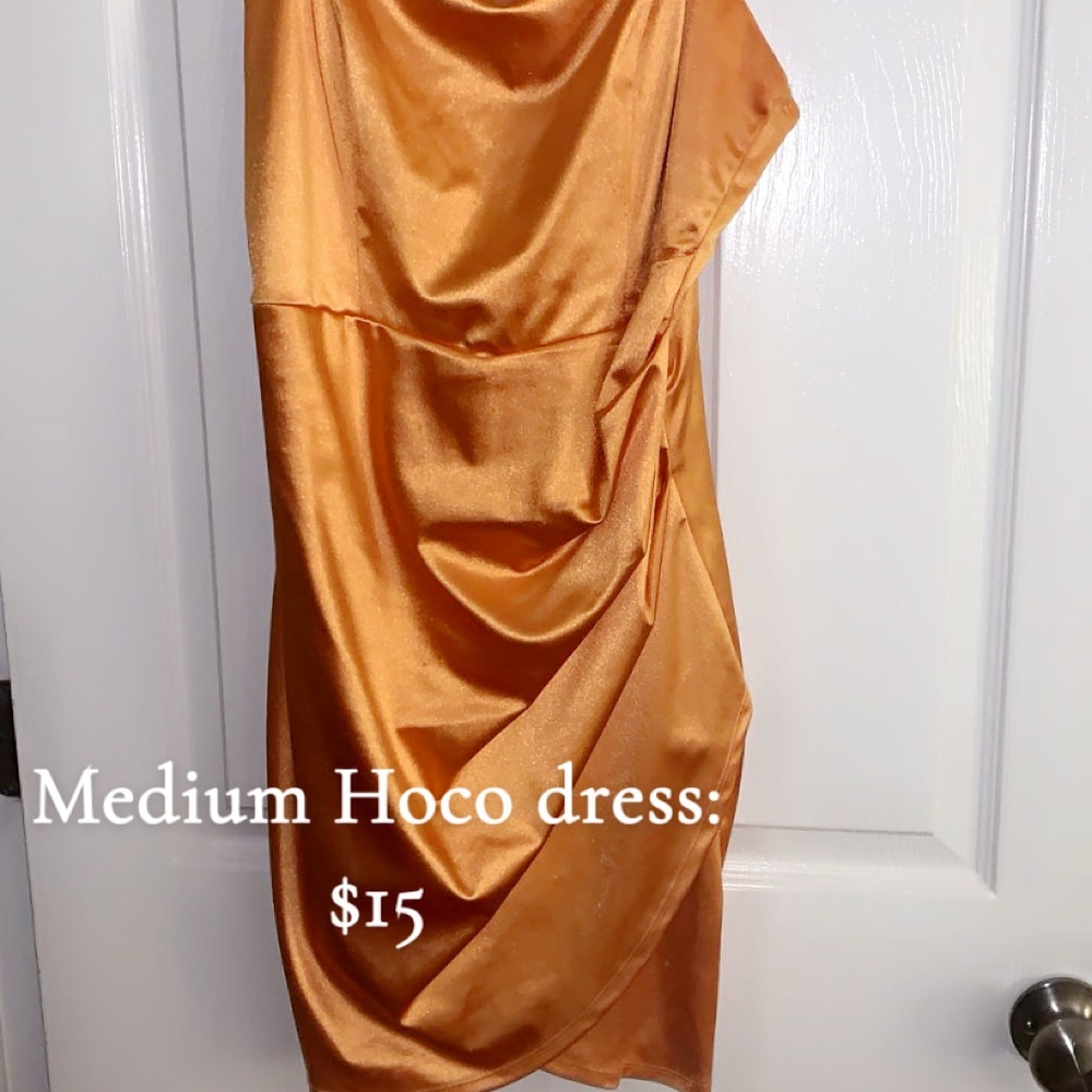 Elegant Orange Satin Dress
